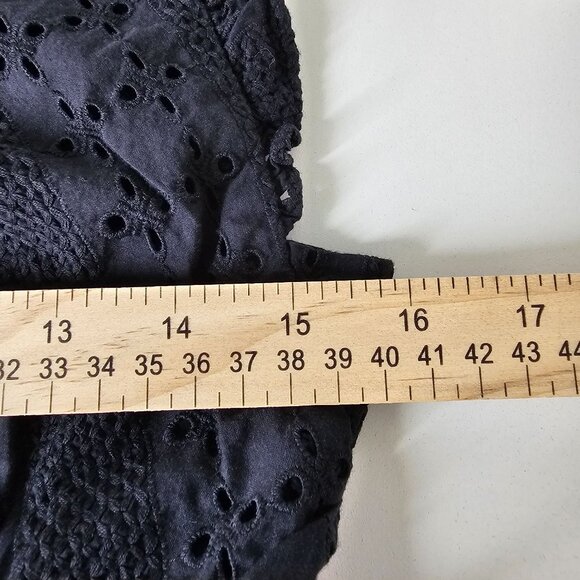 J. Crew‎ Ruffle Sleeveless Eyelet Button-Front Midi Dress Cotton Black Womens 6 - Picture 9 of 13